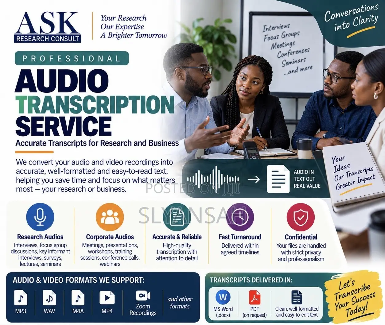 Research & Corporate Meeting Audio Transcription Service