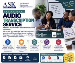 Research & Corporate Meeting Audio Transcription Service