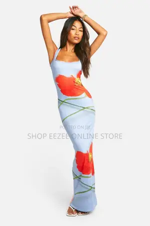 Super Soft Square Neck Floral Maxi Dress