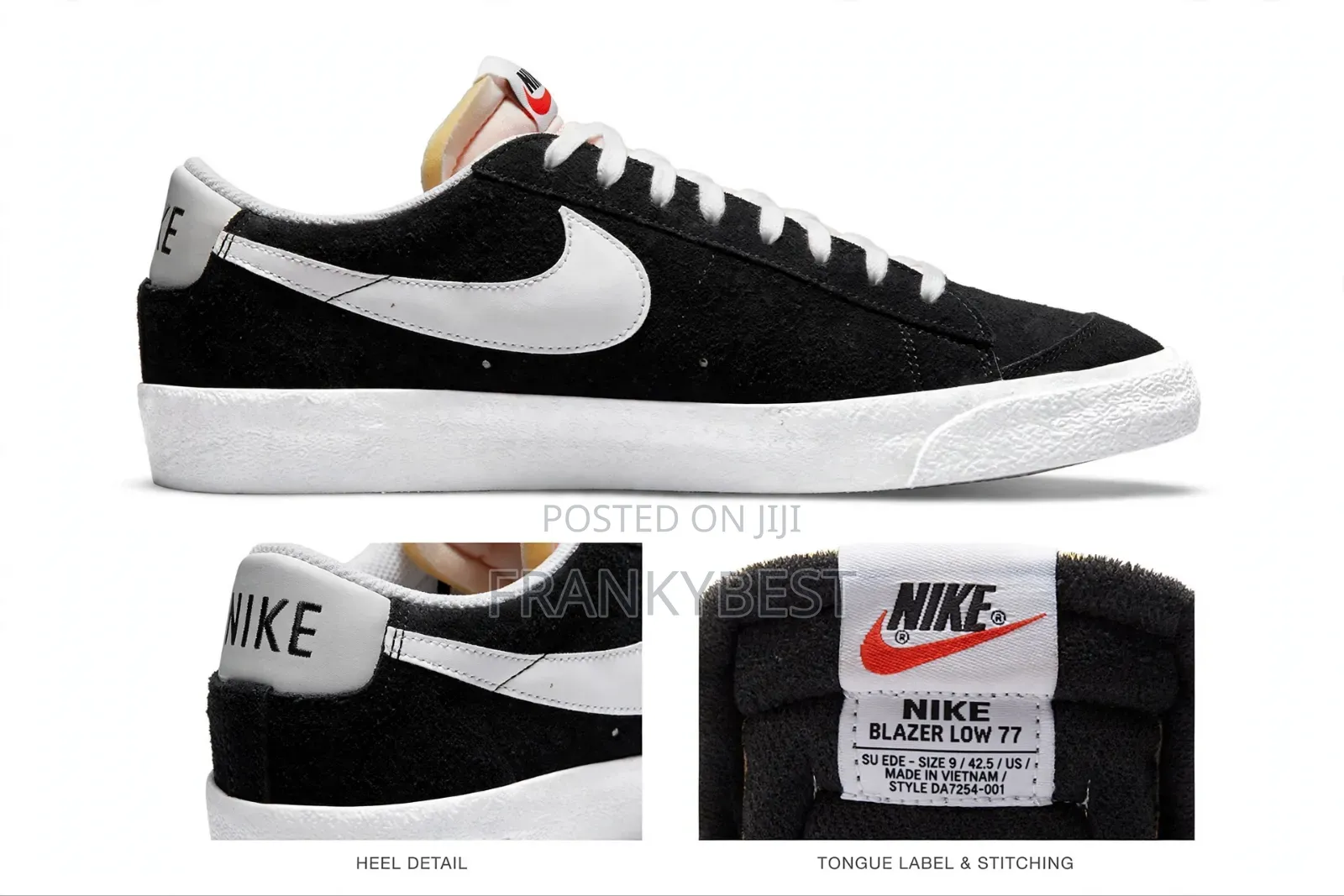 Nike Blazer Low "77 Premium Quality Black and White Sizes 40-45