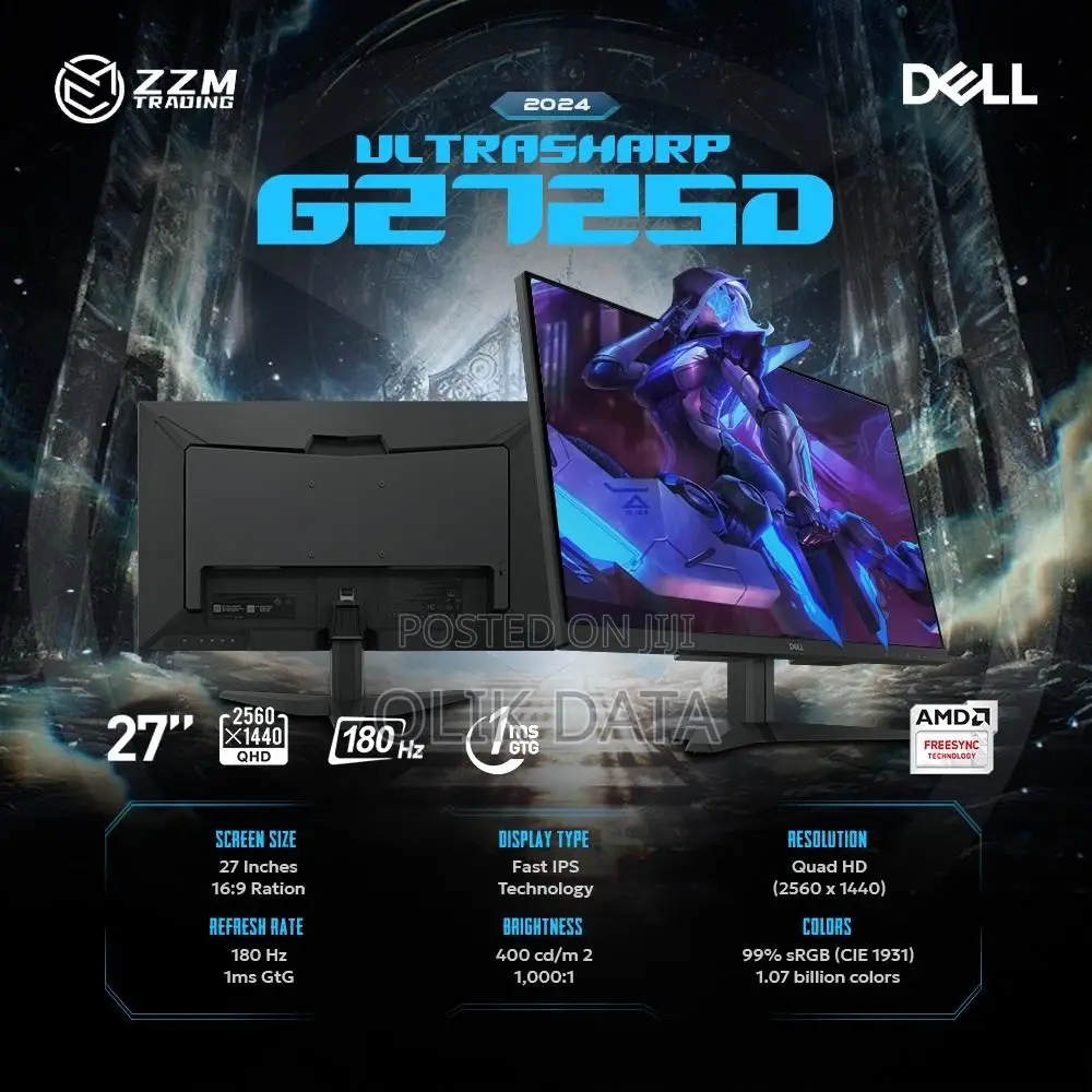 Dell 27-Inch QHD 180hz Great Colour Coverage Gaming Monitor