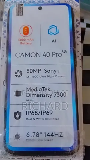 New Tecno Camon 40 256 GB Gray