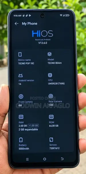 Tecno Pop 10C 64 GB Black
