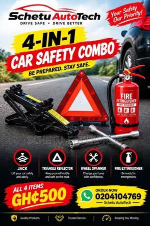 Jack, Fire Extinguisher, Triangle , Wheel Spanner 4 in 1 All for 500gh