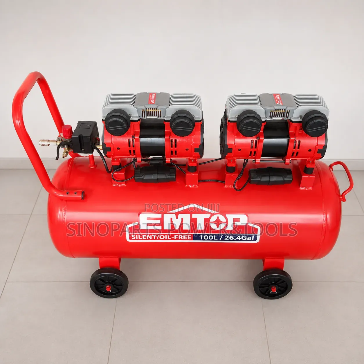 EMTOP 100L Silent Oil-Free Air Compressor 3.2HP 8Bar 220V