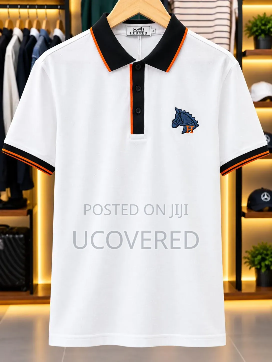 Branded Short-Sleeved Cotton Men's Polo Shirt