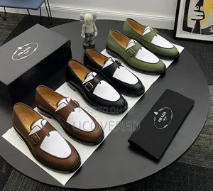 Prada Men's Two-Tone Monk Strap Leather Loafers