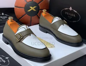 Prada Men's Two-Tone Monk Strap Leather Loafers