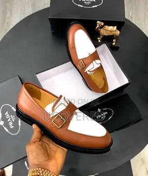 Prada Men's Two-Tone Monk Strap Leather Loafers