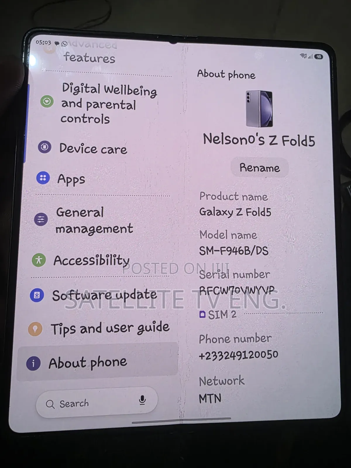 Samsung Galaxy Z Fold 5 256 GB Silver