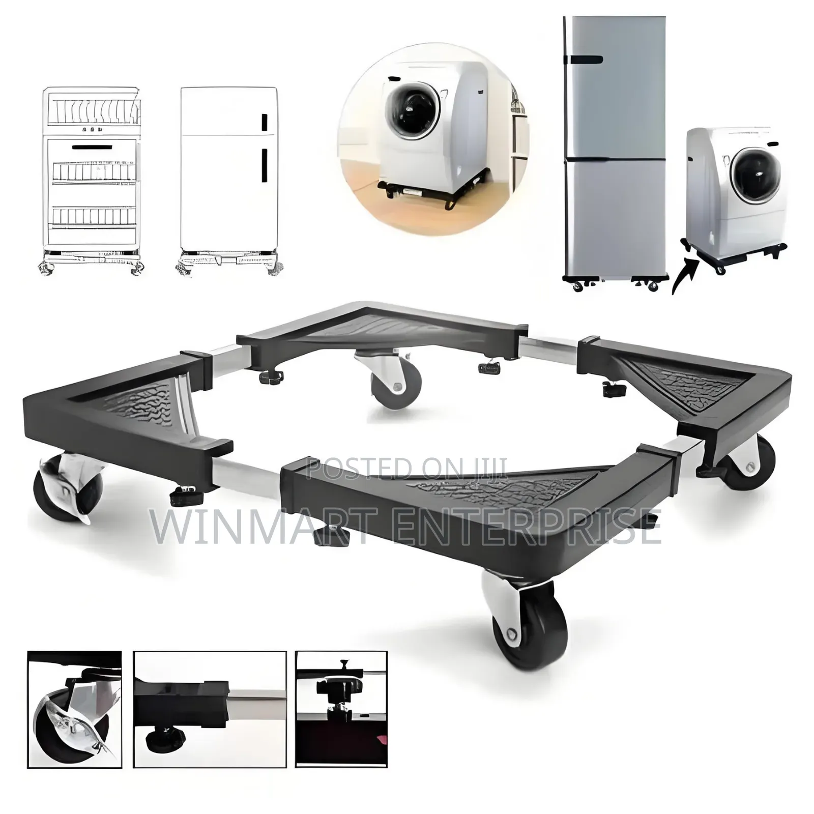 Universal Movable Fridge and Washing Machine Stand