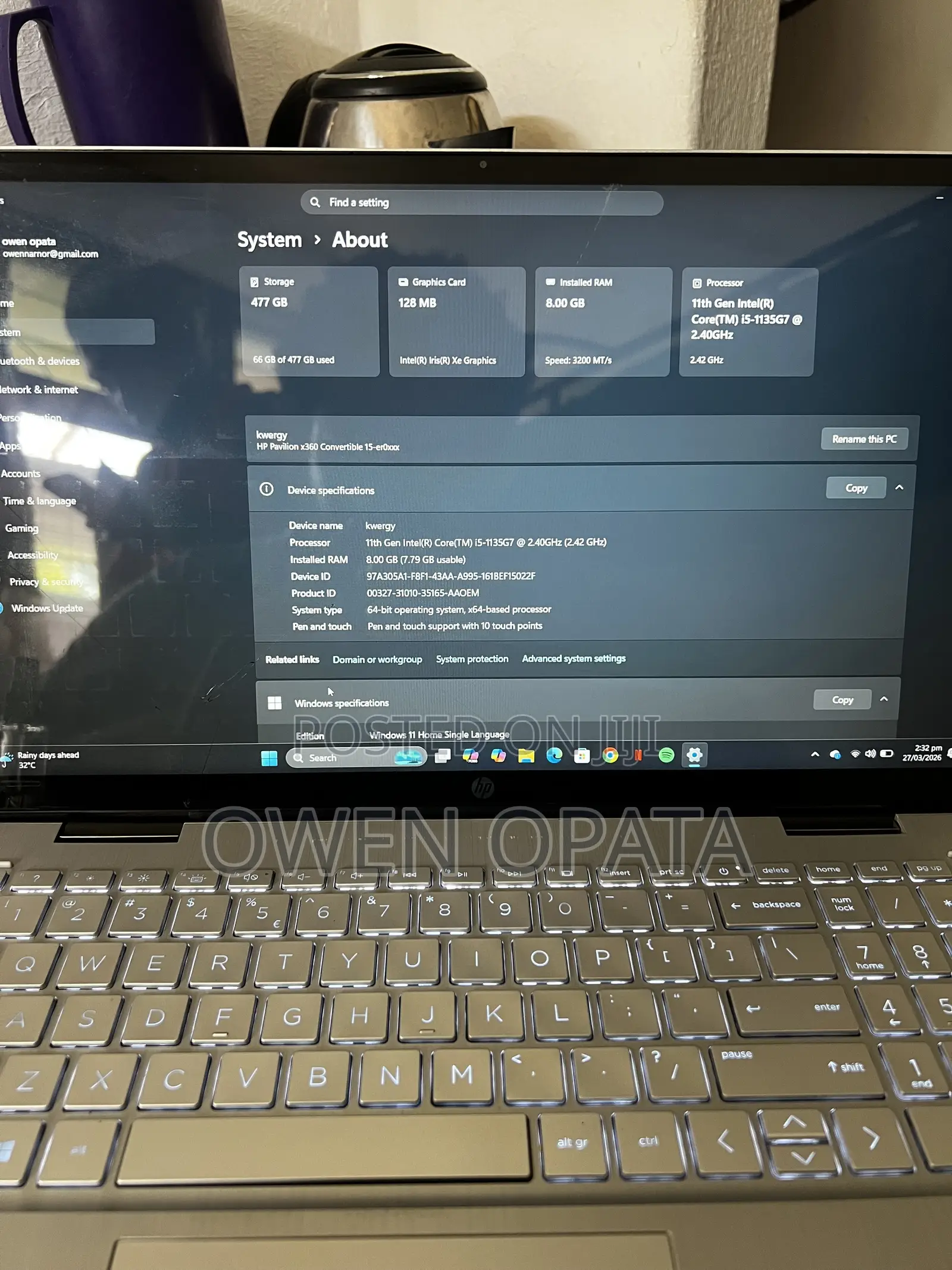 Laptop HP Pavilion 15-eh0050wm 8GB Intel Core i5 SSD 512GB