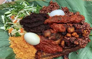 Special Waakye With Egg, Fish,sausage