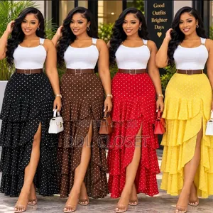 Polka Dot Ruffle Maxi Skirt Amd Top