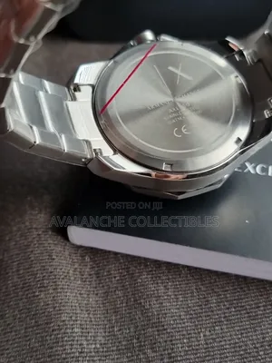Armani Exchange Silver Tone Blue Dial Watch 42mm Case Size