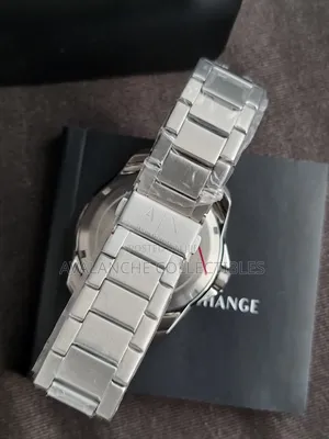 Armani Exchange Silver Tone Blue Dial Watch 42mm Case Size