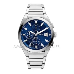 FossI'll Everette Chronograph Silver Tone Watch 42mm Case Size