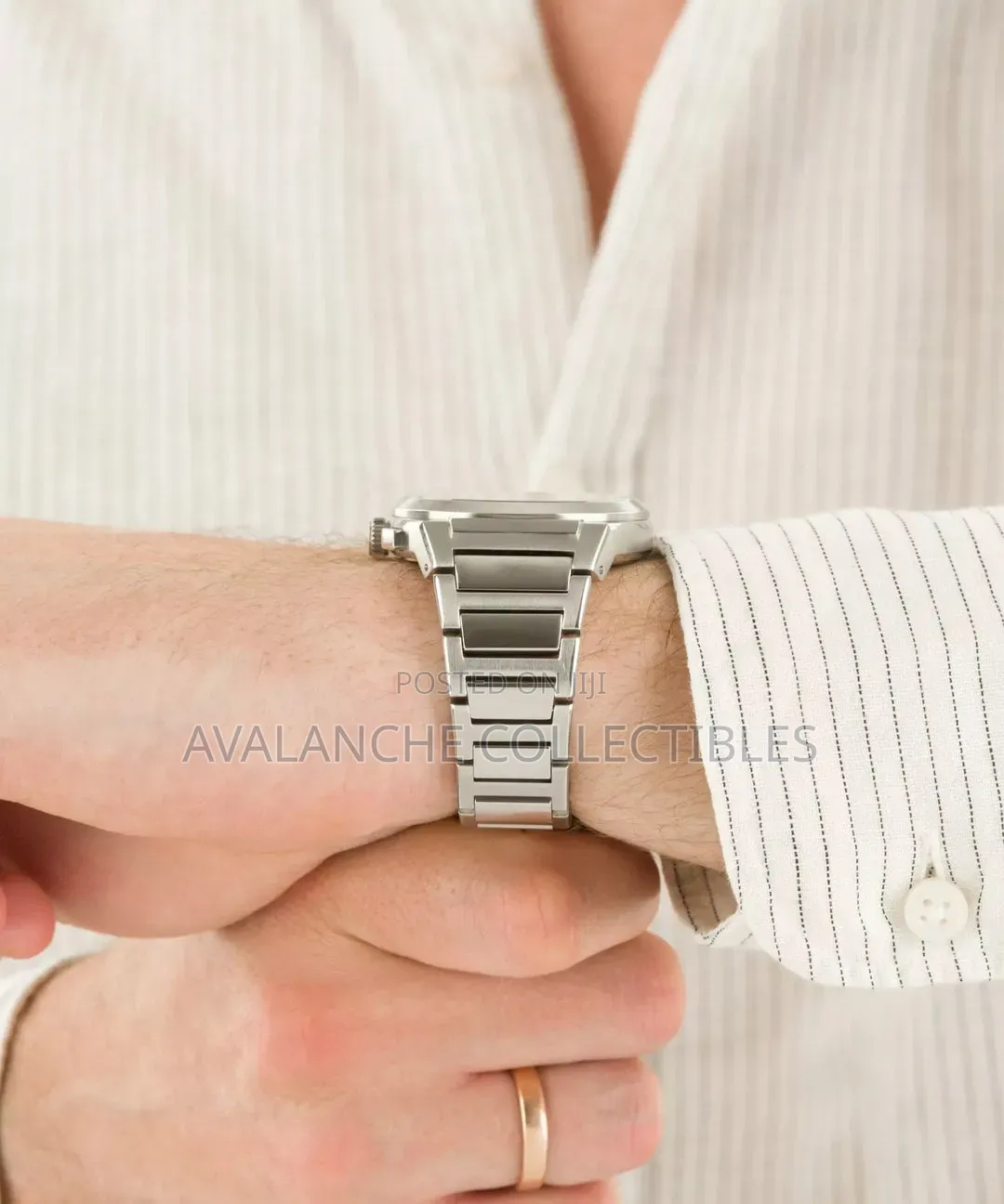 FossI'll Everette Chronograph Silver Tone Watch 42mm Case Size