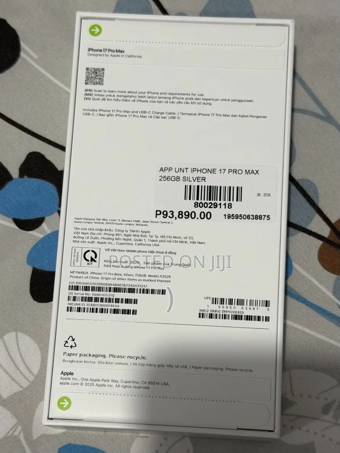 New Apple iPhone 17 Pro Max 256 GB Silver