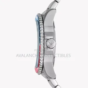 Emporio Armani Silver Tone Pepsi Bezel Watch 41mm Case Size.