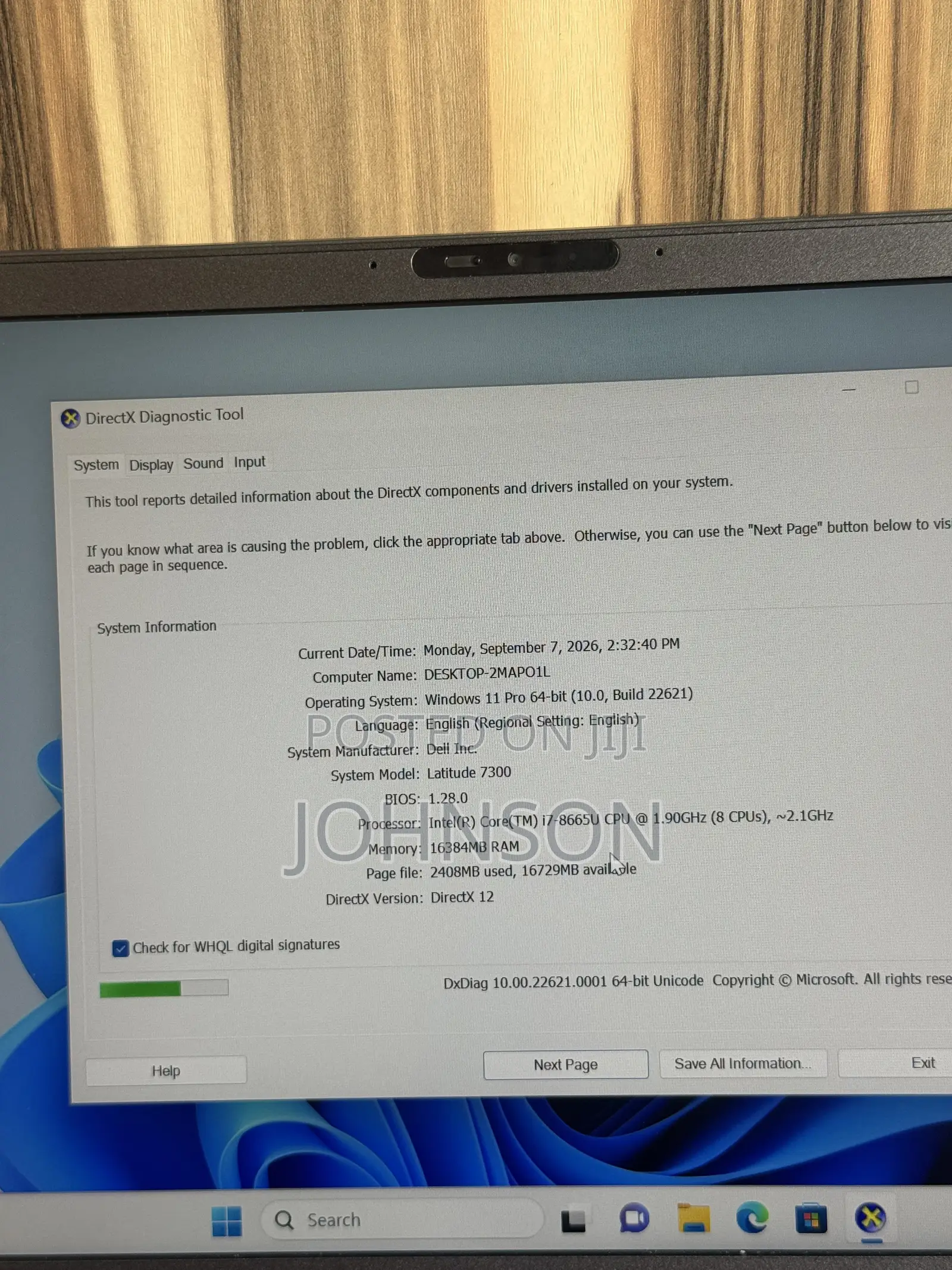 Laptop Dell Latitude 7300 16GB Intel Core i7 SSD 256GB