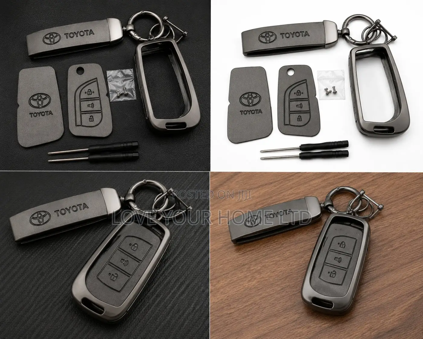 Toyota Smart Car Key Replacement Shell Kit With Metal Keychain
