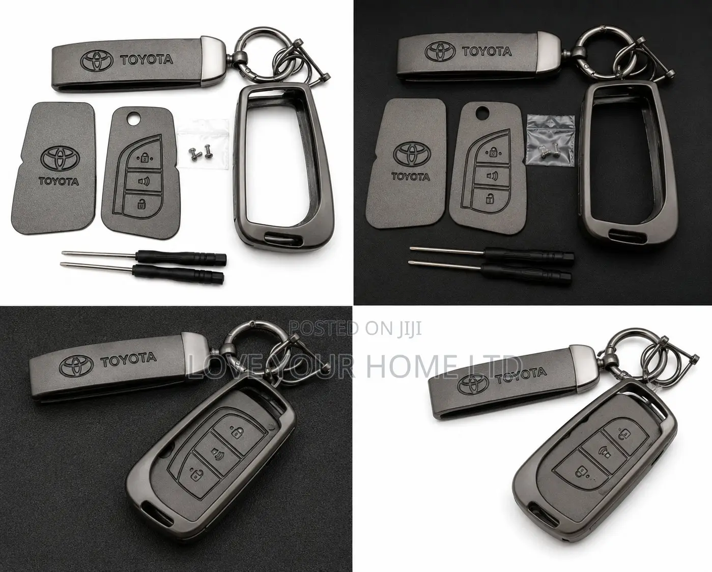 Toyota Smart Car Key Replacement Shell Kit With Metal Keychain