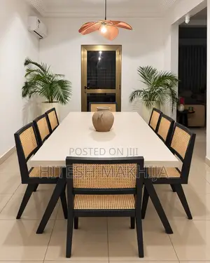Premium 8-Seater Dekton Dining Table + Chandigarh Cane Chairs