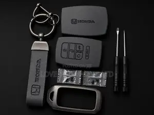 Honda Smart Car Key Cover Case With Leather Keychain Strap