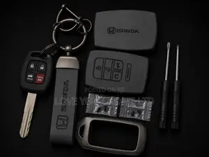 Honda Smart Car Key Cover Case With Leather Keychain Strap