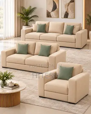 Premium Cream 3-Piece Sofa Set – 3 Seater + 2 Seater
