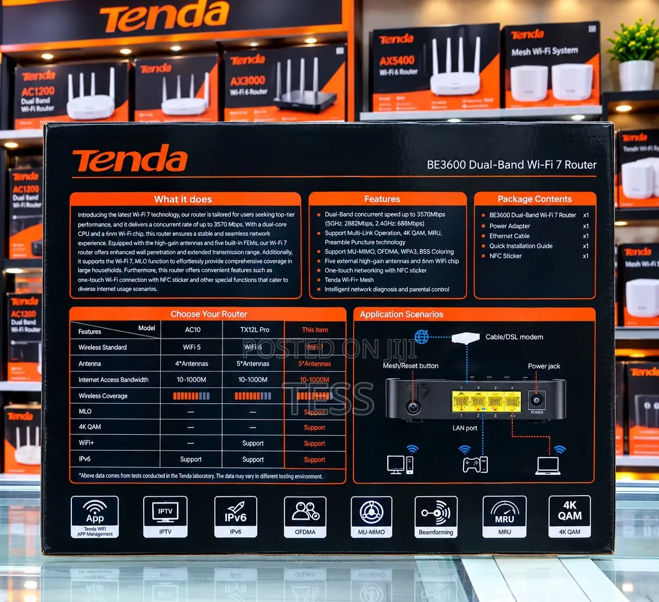 Tenda BE3600 Wi-Fi 7 Dual-Band Router (NOT SIM ROUTER)