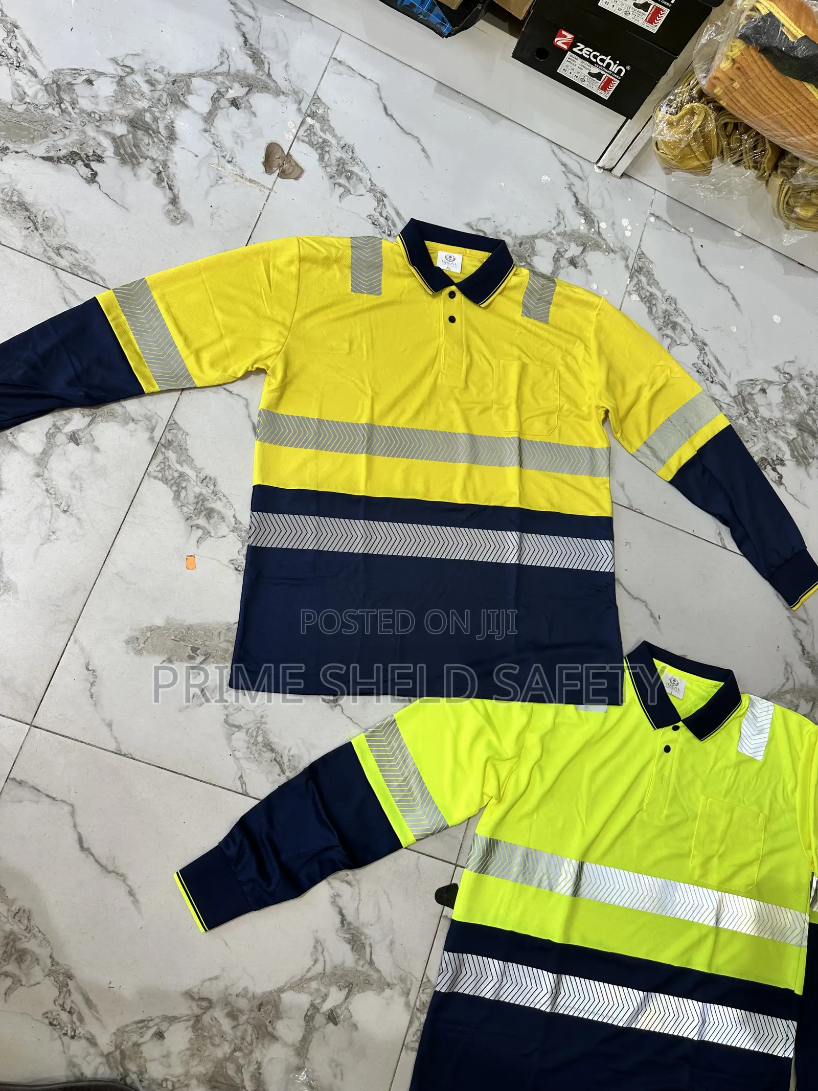 High Visibility Reflective Long-Sleeve Polo Work Shirt
