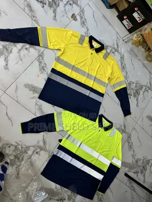 High Visibility Reflective Long-Sleeve Polo Work Shirt
