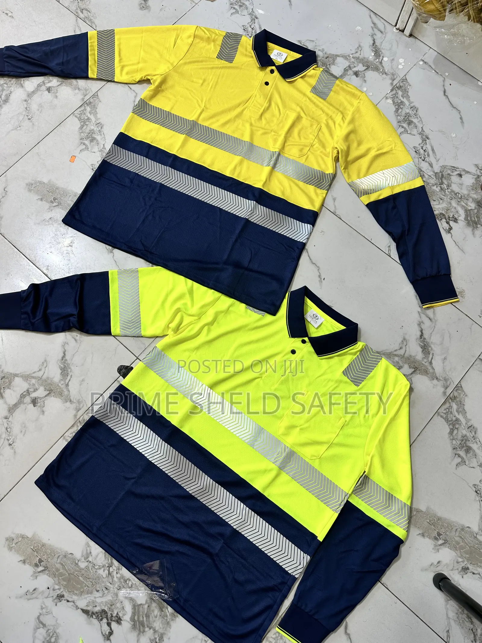 High Visibility Reflective Long-Sleeve Polo Work Shirt