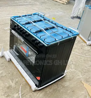 Newly Stock Nasco 5-Burner Black Gas Cooker (NASGC-LME90B)