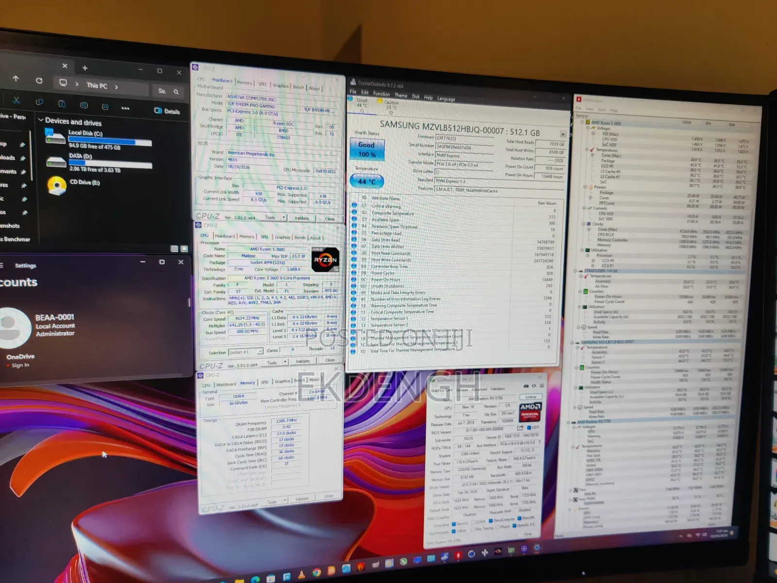 Desktop Computer 16GB AMD Ryzen 5 SSD 512GB