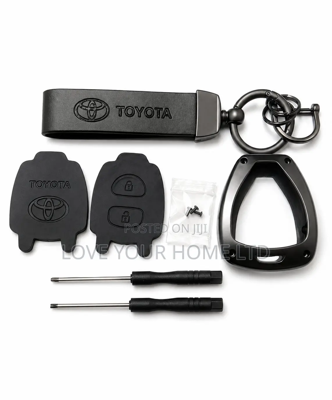 Toyota 2-Button Smart Car Key Case Kit With Metal Frame