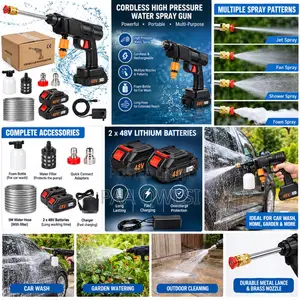 Cordless 48V Pressure Washer With 2 Batteries