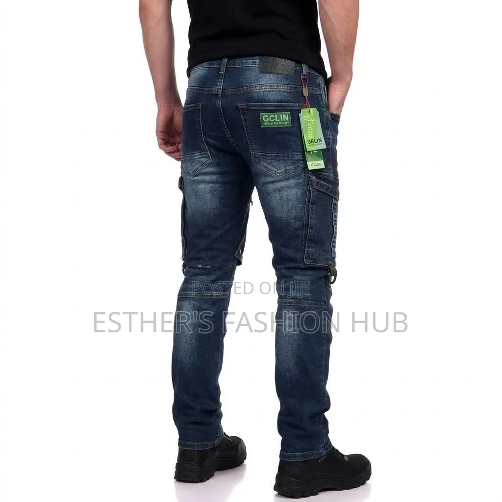 Quality Mens Cargo Jeans (Blue and Army Green)