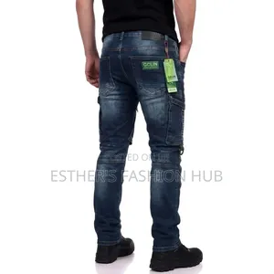 Quality Mens Cargo Jeans (Blue and Army Green)