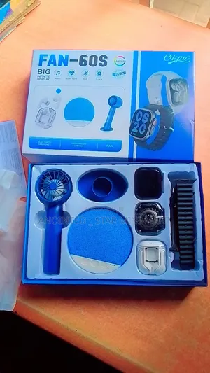 5 in 1 Package (2 Smart Watches +Airpod+ Handheld Fan +Pillow Speaker)