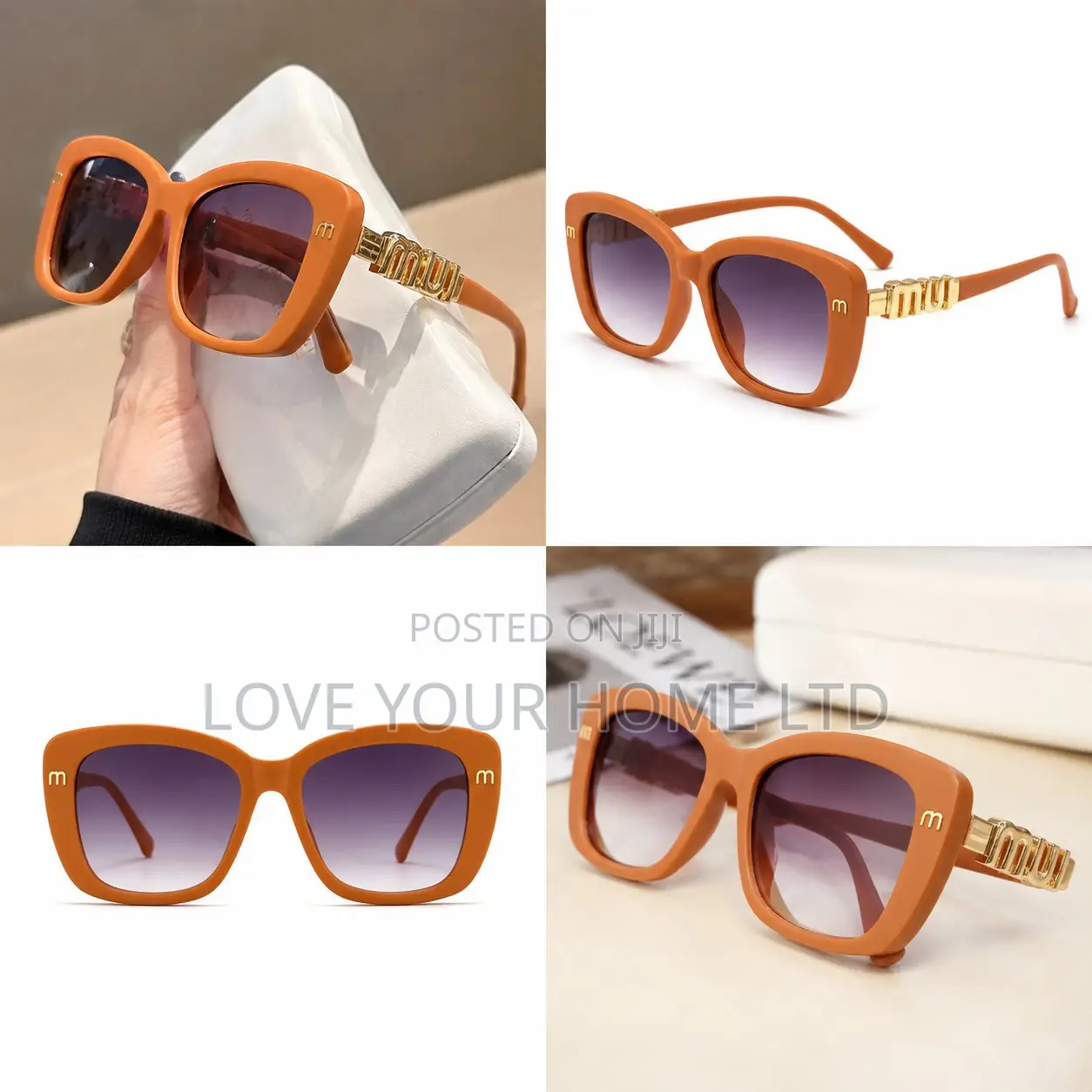 Fashion Square Sunglasses – Stylish UV Protection Glasses – Orange