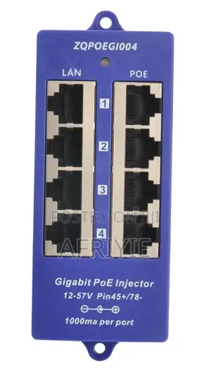 4-Port Gigabit POE Mid Span Ethernet Power Injector