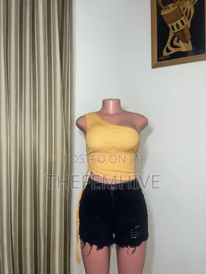 Yellow One Hand Crop Top