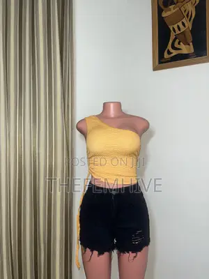 Yellow One Hand Crop Top
