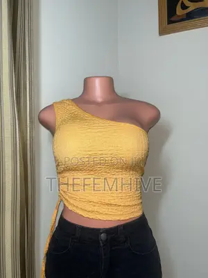 Yellow One Hand Crop Top