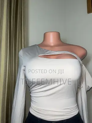 Nude Asymmetric Crop Top Thrift