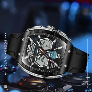Lige Foxbox Digital Men Military 50m Waterproof Led Quartz Sport Watch