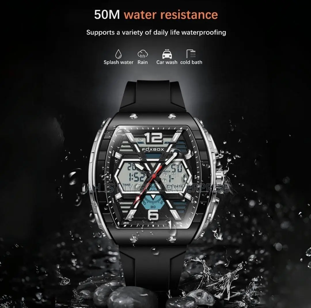 Lige Foxbox Digital Men Military 50m Waterproof Led Quartz Sport Watch